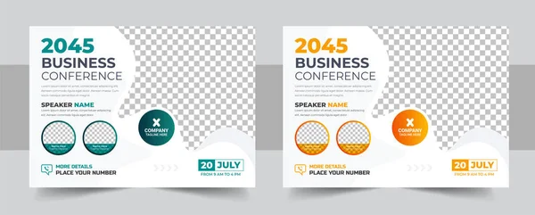 Conference Flyer Invitation Banner Template Design Annual Corporate Business Workshop — Stockvector