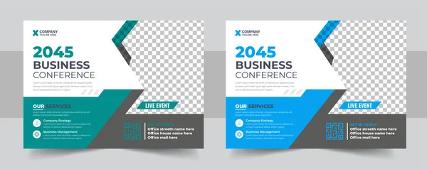 Conference Flyer Invitation Banner Template Design Annual Corporate Business Workshop — Stockvector