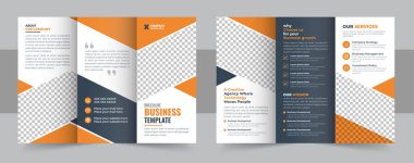 Corporate business trifold brochure template. Modern, Creative and Professional tri fold brochure design
