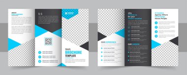 Trifold Broşür Şablonu, Yaratıcı ve Profesyonel Seyahat Ajansı Üç Katlı Broşür