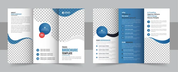 Trifold Travel Brochure Template Creatief Professioneel Reisbureau Trifold Brochure Layout — Stockvector