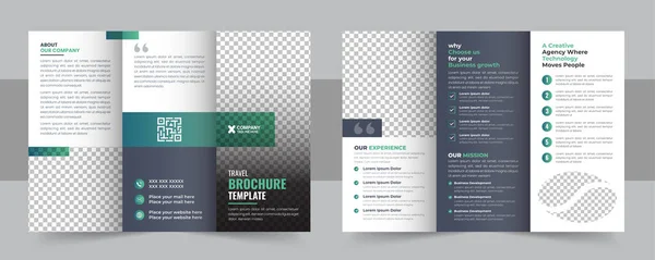 Trifold Travel Brochure Template Creatief Professioneel Reisbureau Trifold Brochure Layout — Stockvector