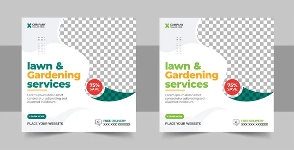 Agro Farm Services Social Media Post Web Banner Template Design — Vetor de Stock