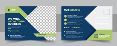 Şirket kartpostal tasarım şablonu. İnanılmaz ve modern kartpostal tasarımı. şık şirket kartpostal tasarımı.