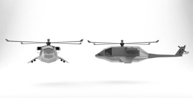 Ordu Apaçi saldırı helikopteri 3D görüntüleme