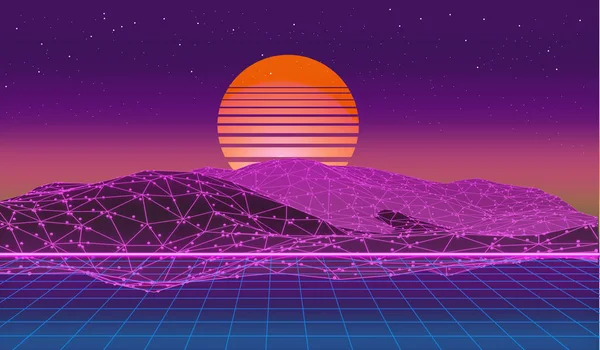 Retro Futuristic Background 1980S Style Rendering — Stockfoto