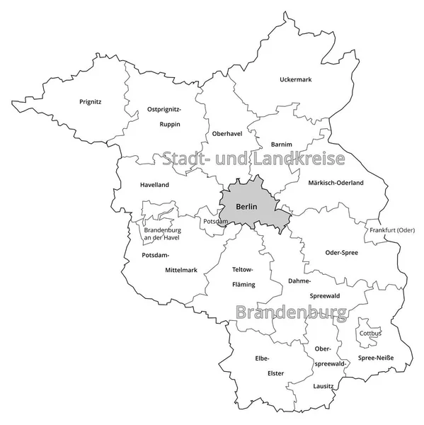 Visualisierung Des Stadt Und Regierungsbezirks Brandenburg Weißer Hintergrund — Stockvektor