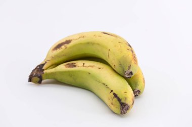 view of several bananas on a white background, Canarian bananas