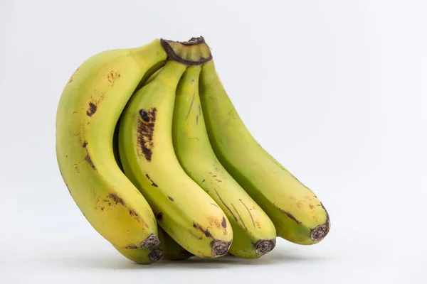 Vista Ramo Plátanos Colocados Sobre Fondo Blanco Sin Fin — Foto de Stock