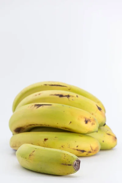 View Bunch Bananas Placed Endless White Background —  Fotos de Stock