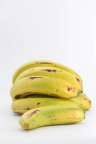 View Bunch Bananas Placed Endless White Background — Zdjęcie stockowe