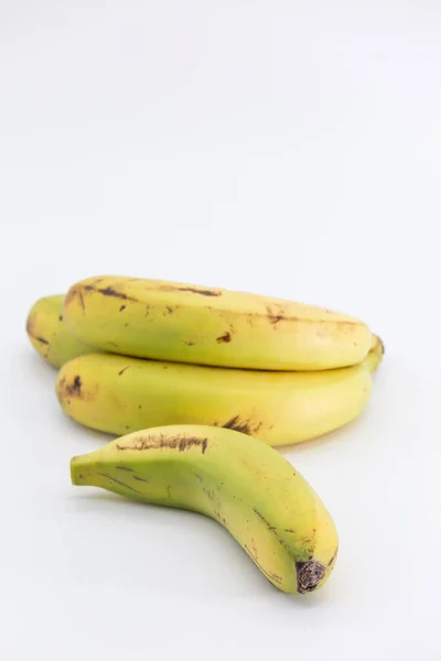 View Several Bananas White Background Canarian Bananas — Stok fotoğraf