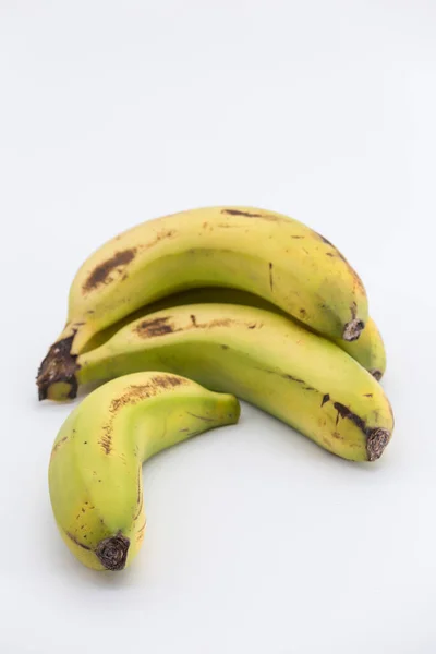 View Several Bananas White Background Canarian Bananas — Zdjęcie stockowe