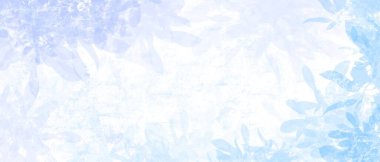 Kar temasında soyut mavi ve beyaz renkler çiçek yaprakları arkaplanı