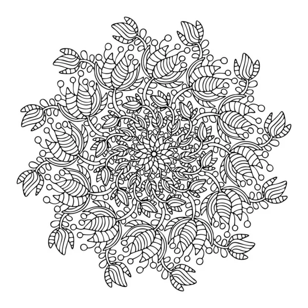 Blossom Fantasy Flowers Mandala Coloriage Page Pour Enfants Adultes Illustration — Image vectorielle