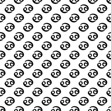 Elle çizilmiş kanser burcu sembolü kusursuz model vektörü