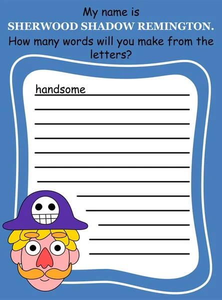 Pirate anagram woordspel voor kinderen in het Engels vector illustratie — Stockvector