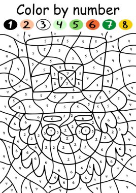 Oyun vektörü illüstrasyonundan komik çizgi film cininin rengi