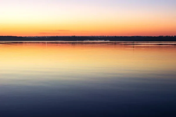 Amanecer Río Dniéper Amanecer Ciudad Dnipro Ucrania — Foto de Stock