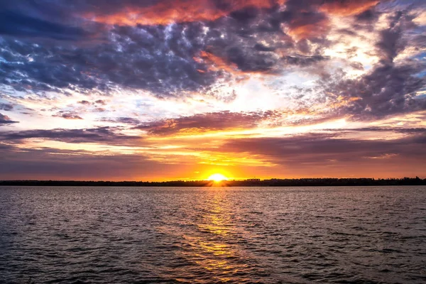 Temprano Mañana Dnieper Amanecer Dnieper Amanecer Ciudad Dnipro Ucrania —  Fotos de Stock