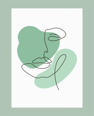 Kadın yüzü olan soyut bir poster. Vektör soyut arkaplan kavramı.