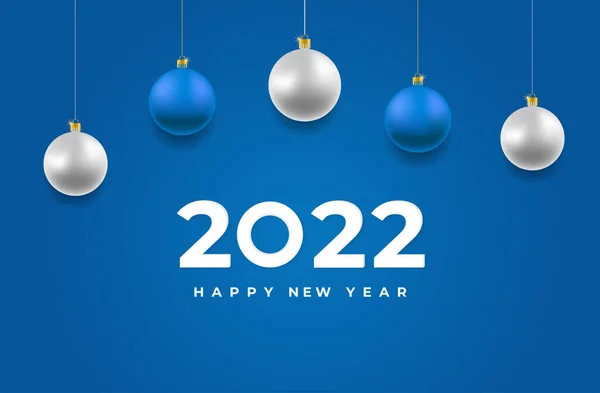 Feliz Ano Novo 2022 Ilustração Fundo Com Brinquedos Natal Ícone — Vetor de Stock