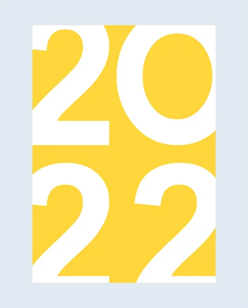 2022 Conjunto Cartaz Ano Novo Capa Fundo Amarelo Wih Texto — Vetor de Stock
