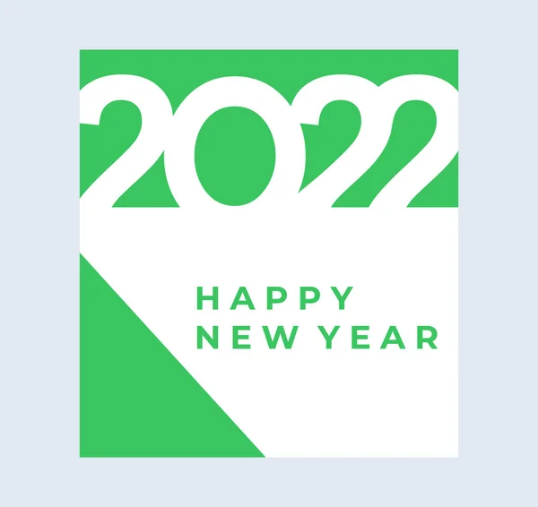 2022 Conjunto Cartaz Ano Novo Capa Fundo Verde Wih Texto — Vetor de Stock