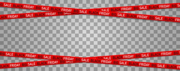 Red Ribbons Black Friday Sale Transparent Background Crossed Ribbons Big — 图库矢量图片