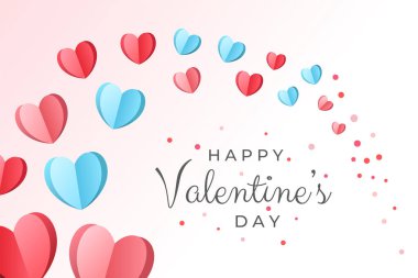 Abstract Valentine's day background with cute paper heart on pink background