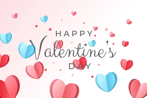 Happy Valentine Day Banner Holiday Background Design Big Heart Made — Vettoriale Stock