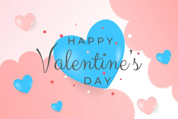 Fondo Del Día San Valentín Con Globos Forma Corazón Vector — Vector de stock