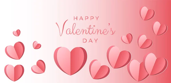 Valentines Day Background Design Heart Stickers Scattered Papers Heart White — Vettoriale Stock