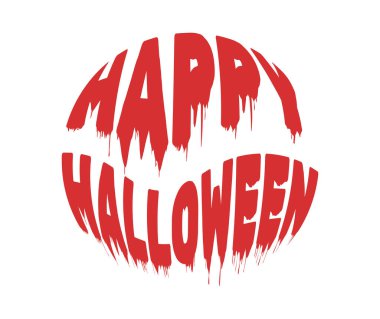 Happy Halloween realistic blood text. Vector illustration concept