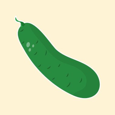 Cucumber in flat style. Cute cucumber in cartoon style. Vector illustration concept
