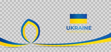 Ukraine independence day. Ukrainian national flag in gradient color on white background. Holiday celebration in Ukraine. Vector illustration concept on transparent background