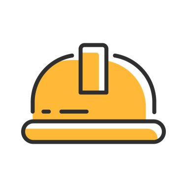 Helmet line icon. Builder safety helmet symbol. Vector illustration concept