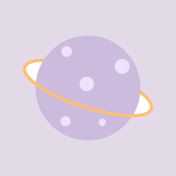 Cute Planet Flat Cartoon Style Vector Illustration Concept — стоковый вектор