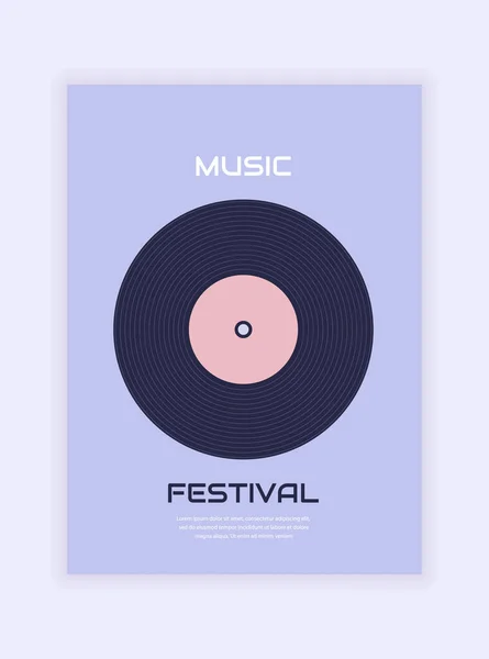 Music Festival Minimalistic Flyer Wall Poster Vector Illustration Concept — Image vectorielle