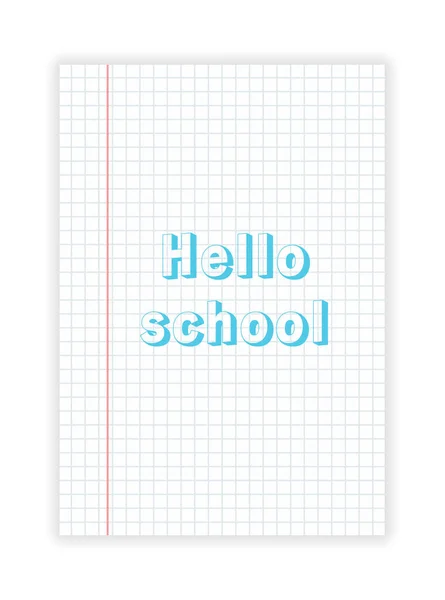 Back School Realistic Paper Poster Text Learning Concept Vector Illustration — стоковый вектор