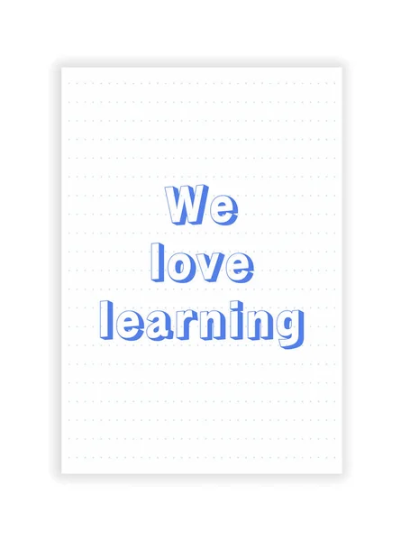 Back School Realistic Paper Poster Text Learning Concept Vector Illustration — Vetor de Stock
