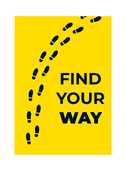 Motivation Poster Wall Poster Otivation Text Illustration Find Your Way — Image vectorielle