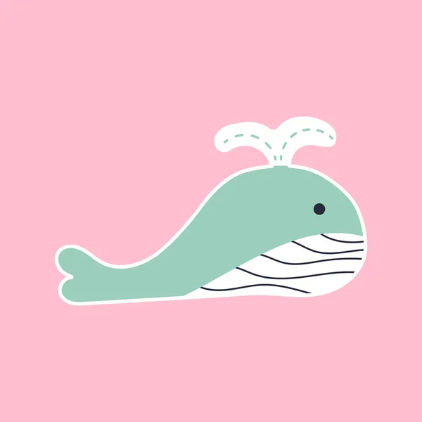 Cute Cartoon Fish Sticker Child Style Illustration — Wektor stockowy