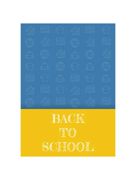 Back School Poster School Icons Pattern Vector Illustration Concept — Archivo Imágenes Vectoriales