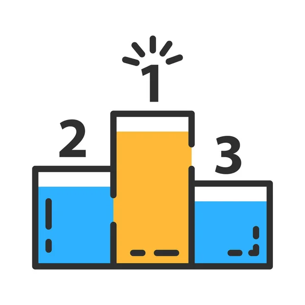 Winner Podium Icon Outline Style Vector Buiness Flat Illustration — ストックベクタ