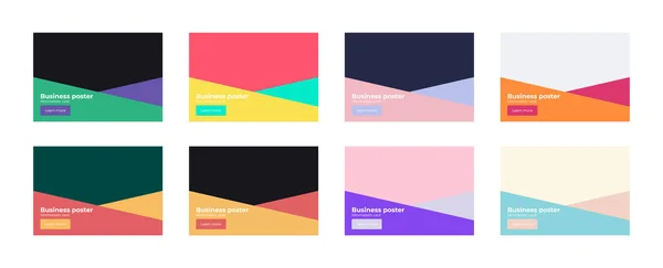 Business Minimalistic Poster Set Different Colors Vector Illustration Concept — Stockvektor