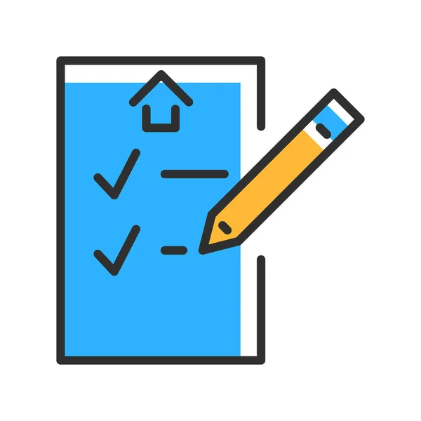 Building Check List Icon Vector Illustration Concept — 图库矢量图片