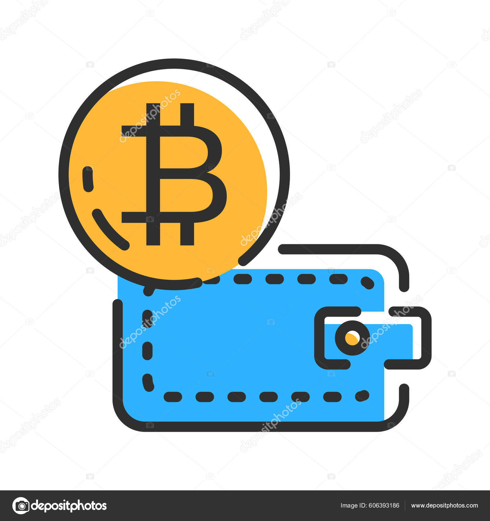Crypto Wallet Icon Bitcoin Money Vector Illustration Vektor Stok oleh  ©Mister_Vector 606393186