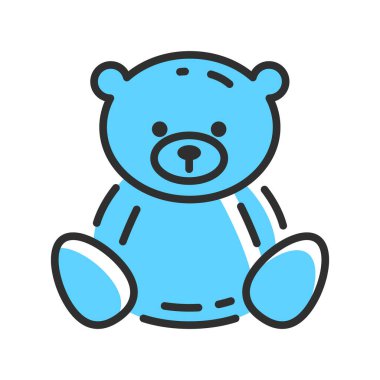 Teddy bear line icon in color. Vector illustration
