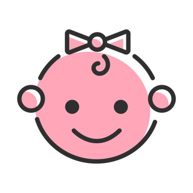 Girl child line icon. Vector illustration